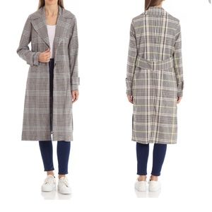 Avec Les Filles Plaid Trench Coat